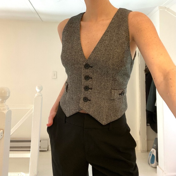 Ann Taylor Loft Wool Herringbone Suit Vest Size 6P - Picture 4 of 8